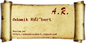 Adamik Róbert névjegykártya