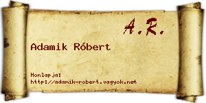 Adamik Róbert névjegykártya
